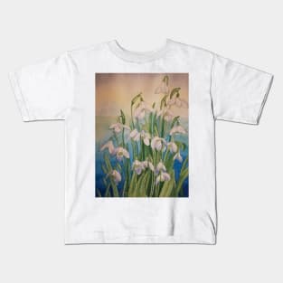 Snowdrops watercolour painting Kids T-Shirt